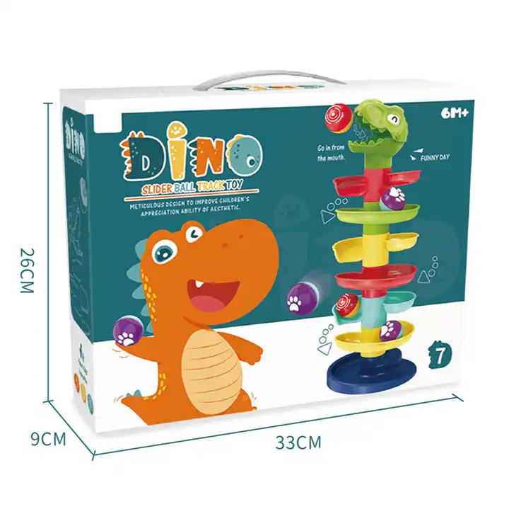 Circuit cu bile Dino, 5 nivele, Multicolor [4]