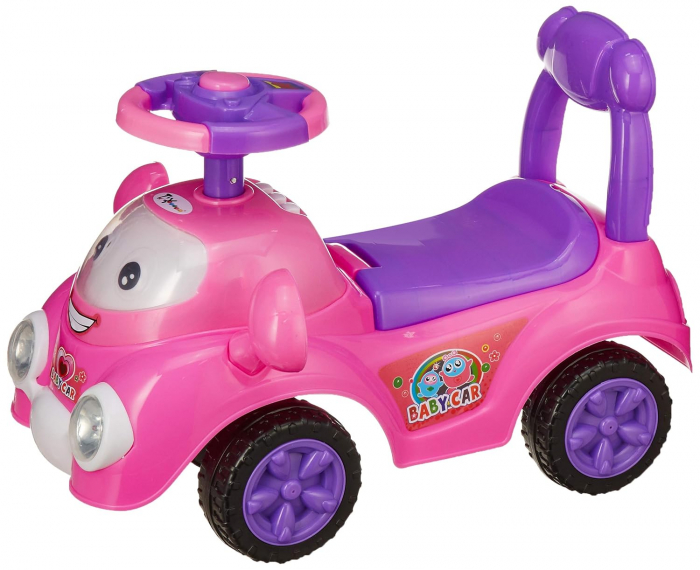 Masinuta Copii Baby Car 2 in 1 –  Fara Pedale, Muzica, Lumini - Roz [2]