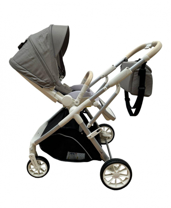 Carucior Sport Pliabil Reversibil cu Geanta si Husa Picioare - Bej [3]
