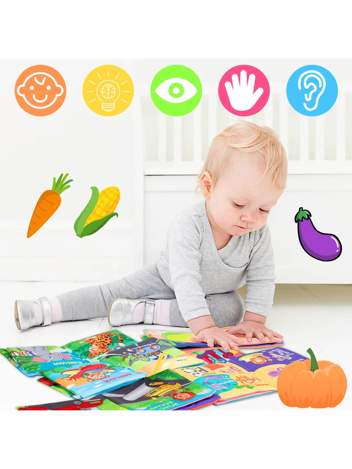 Set Jucarii Interactive Bebelusi, 6 Carti Textile [2]