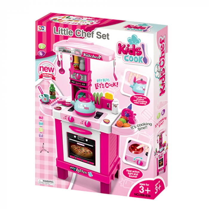 Joc de Rol, Set Bucatarie Multifunctionala, Roz, Lumini, Sunete si Accesorii [4]