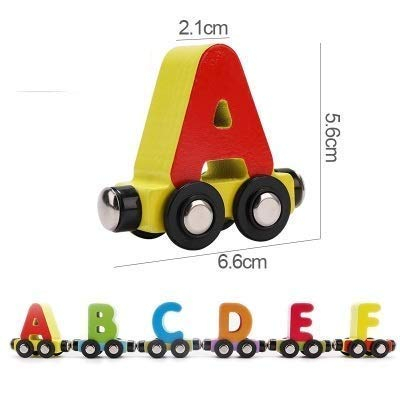 Trenulet Magnetic din Lemn – Invatam Alfabetul - Jucarie Montessori Educativa [4]