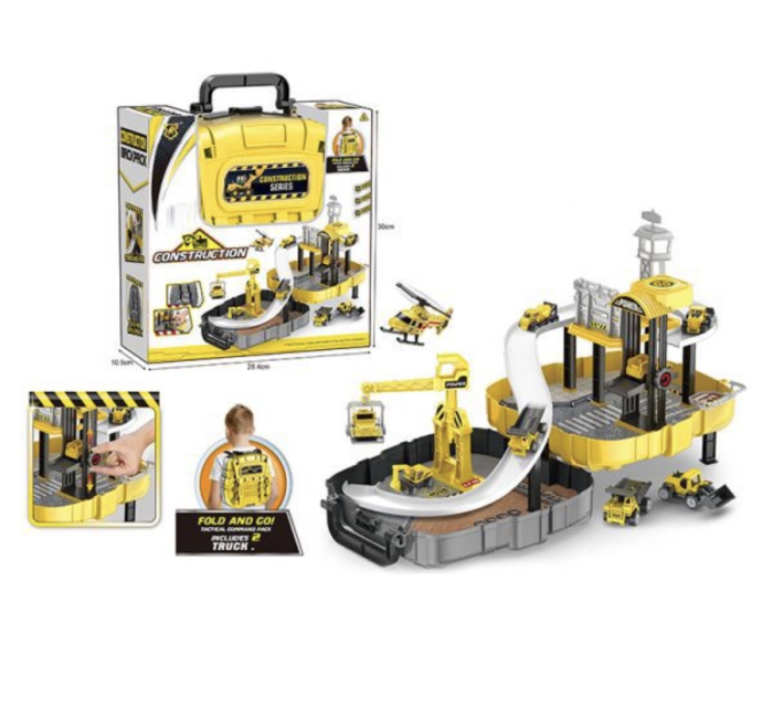 Set Parcare Santier 2 in 1 cu Masinute, Macara si Rucsac [6]