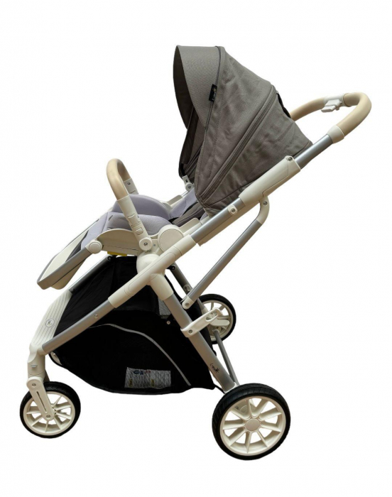 Carucior Sport Pliabil Reversibil cu Geanta si Husa Picioare - Bej [2]
