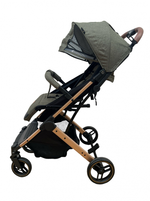 Carucior cu 4 roti, pliabil, cu Husa Picioare - Verde Olive [1]