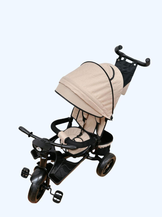 Tricicleta Evolutiva 4 in 1 cu Scaun Reversibil, Maner Parental, 8 Luni+, Crem [3]
