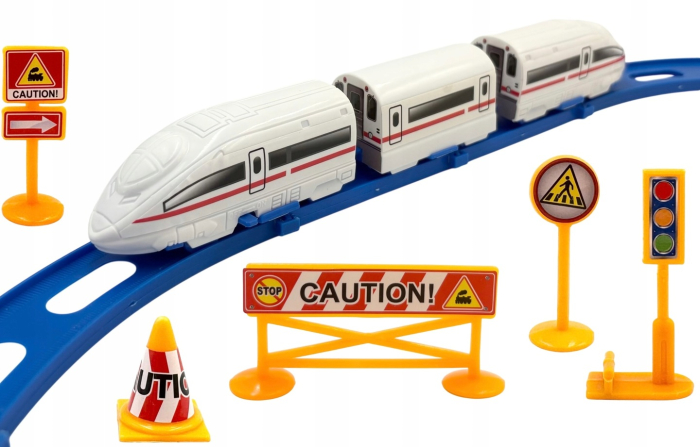 Tren Electric cu Circuit, 20 Piese, Alb [2]