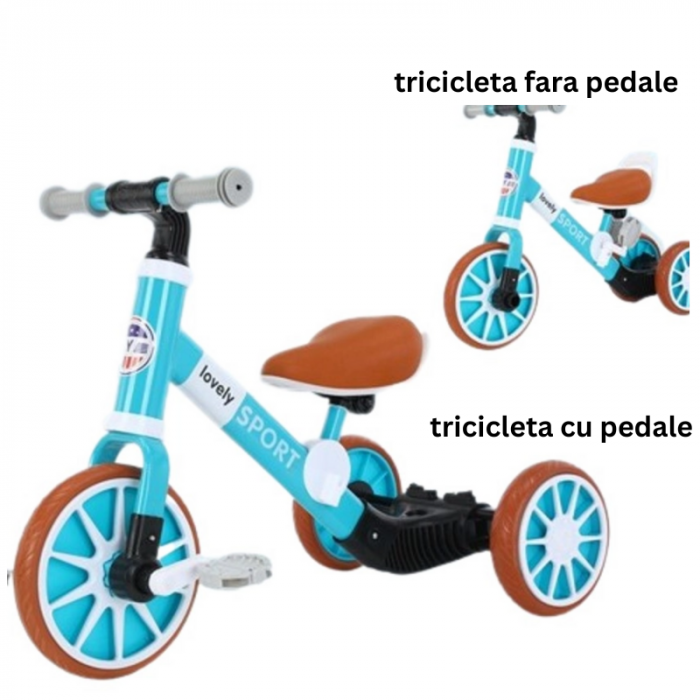 Tricicleta 2 in 1 -  Cu pedale si Fara Pedale - Verde [2]