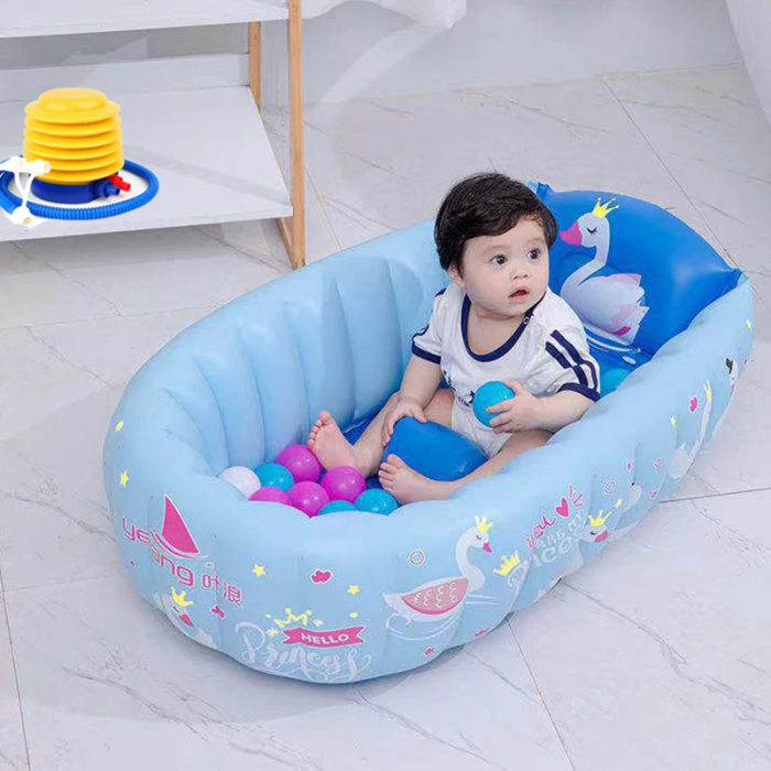 Cadita Gonflabila 2 in 1 pentru copii, model Regina Lebada : pentru baita sau piscina [1]