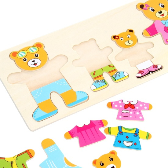 Puzzle incastru - Imbraca familia de ursuleti [2]