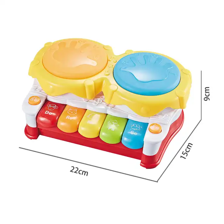 Jucarie Muzicala pentru Bebelusi, Toba si Pian, Multicolor [7]