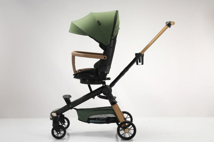 Carucior Pliabil 4 Roti, cu Sunete si Lumini Incorporate - Verde Olive [4]
