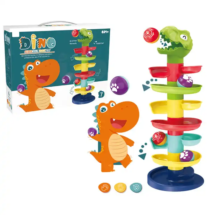 Circuit cu bile Dino, 5 nivele, Multicolor [3]
