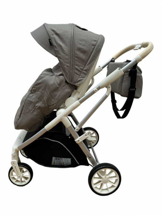 Carucior Sport Pliabil Reversibil cu Geanta si Husa Picioare - Bej [7]