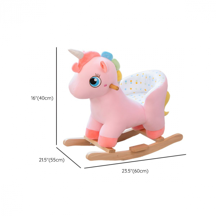 Balansoar Catifelat pentru Copii cu Spatar si Centura de Siguranta, Unicornul Jucaus [8]