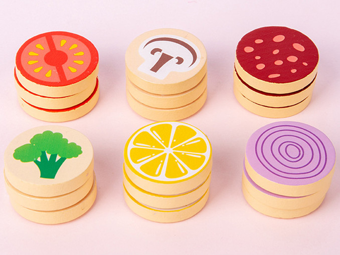 Set Montessori din Lemn, Pizza cu Ingediente si Accesorii [5]