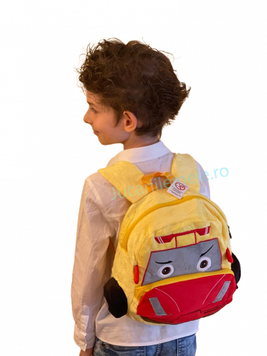 Rucsac din plus de tip ghiozdanel pentru copii Multicolor cu Masinuta Bublucasa [2]