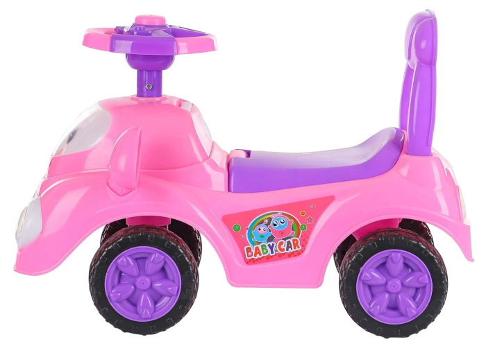 Masinuta Copii Baby Car 2 in 1 –  Fara Pedale, Muzica, Lumini - Roz [4]