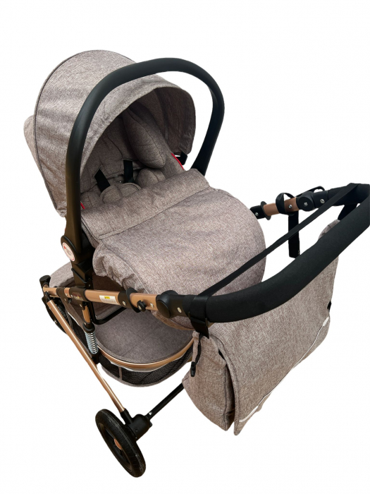 Carucior copii 3 in 1 – Landou, Scoica, Sport - Bej [3]