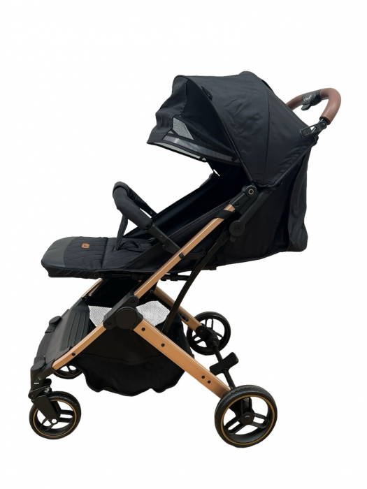 Carucior cu 4 roti, pliabil, cu Husa Picioare - Negru [2]