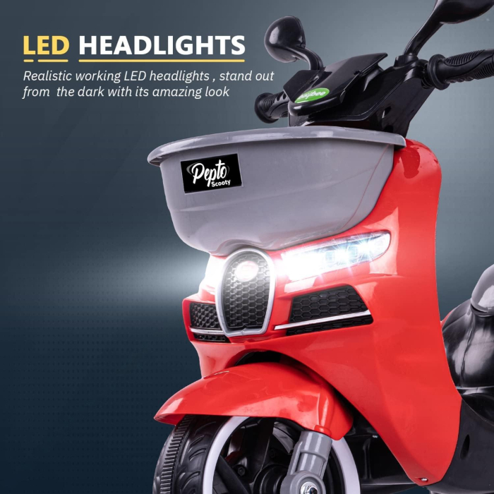 Motocicleta Electrica pentru Copii 6V, cu Lumini, Muzica, Spatiu de Depozitare si Claxon [4]