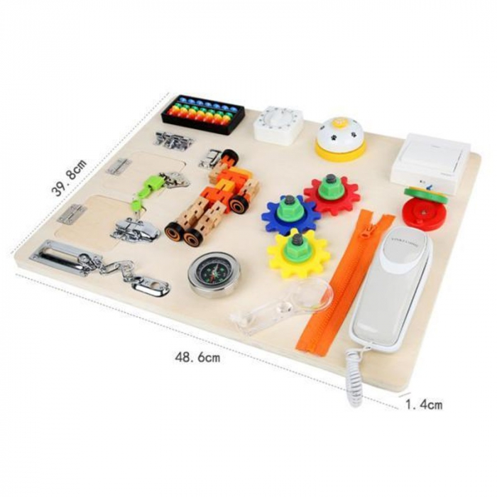 Busy Board cu Activități Interactive: Jucărie Educativă și Distractivă pentru Copii [8]