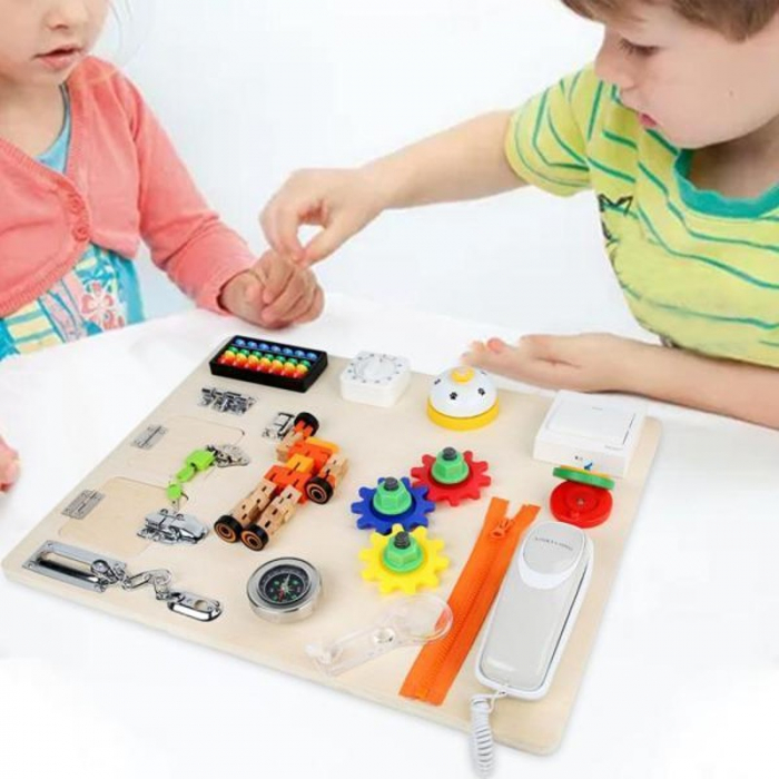Busy Board cu Activități Interactive: Jucărie Educativă și Distractivă pentru Copii [5]