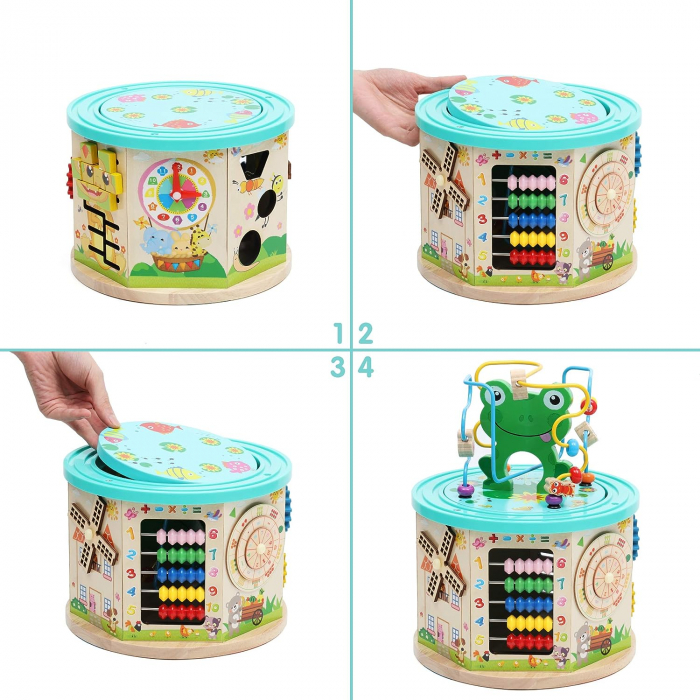 Jocul Motricitate Educativ din Lemn Broscuta Interactiva 9 în 1 Montessori [6]
