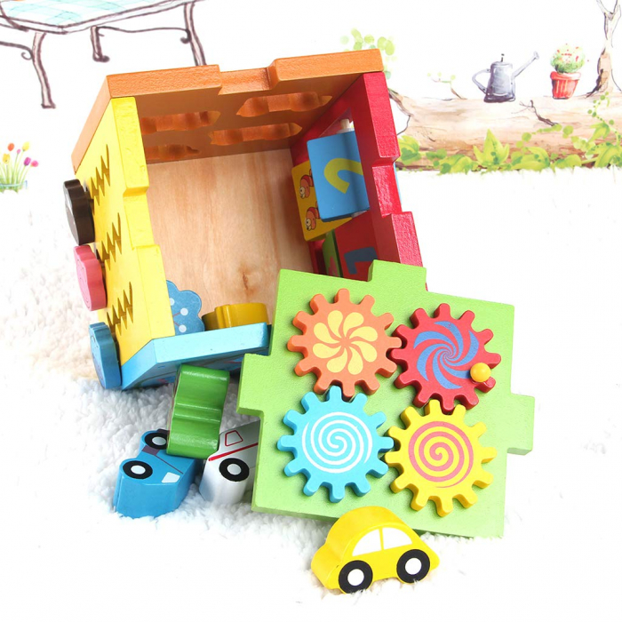 Cub din Lemn – 5 Jocuri in 1- Jucarie Educativa Multifunctionala [1]