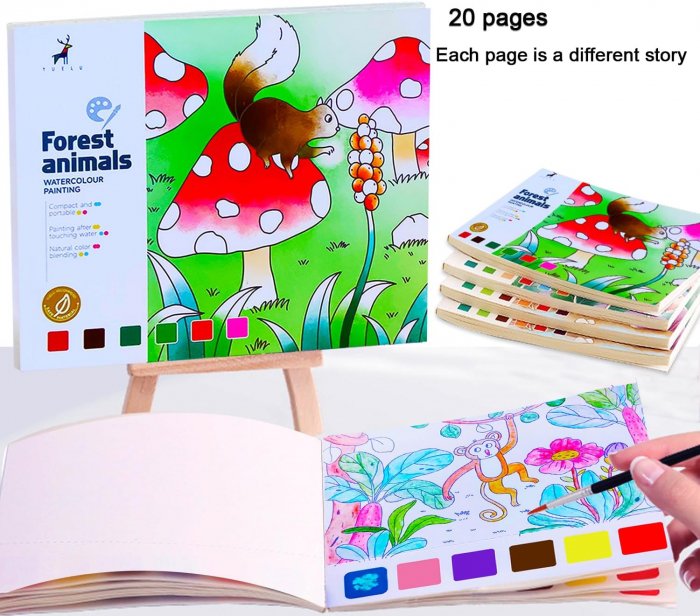 Carte de Pictat cu Apă pentru Copii - 20 Pagini [4]