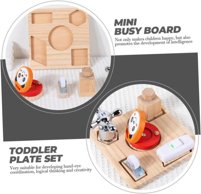 Busy Board din Lemn, Placa cu 5 Activitati [4]
