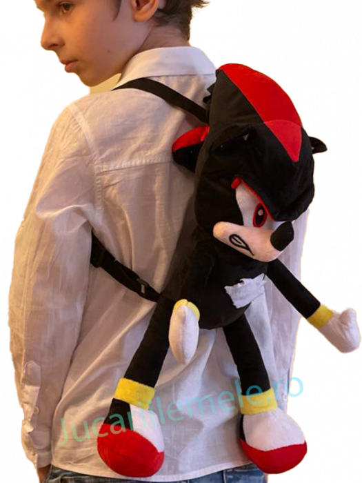 Rucsac din plus de tip ghiozdanel pentru copii Negru Shadow the Hedgehog [3]