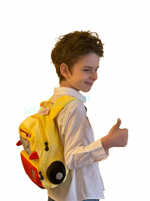 Rucsac din plus de tip ghiozdanel pentru copii Multicolor cu Masinuta Bublucasa [4]