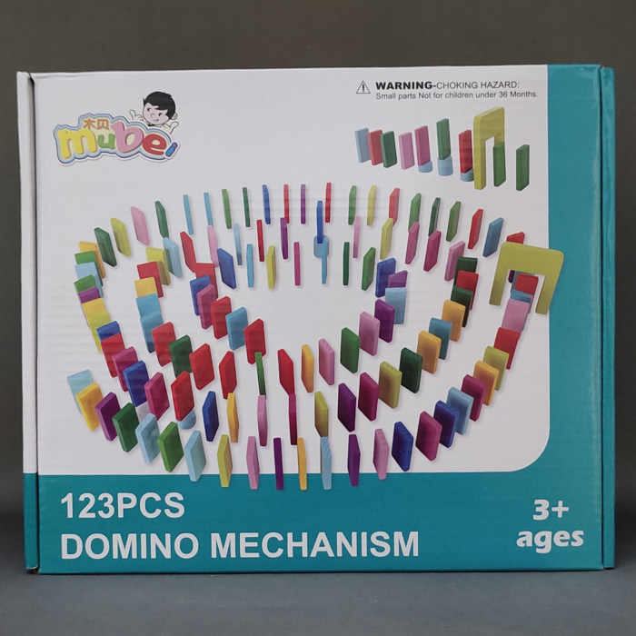 Joc Domino din Lemn cu Piese Colorate, 123 de Piese [3]