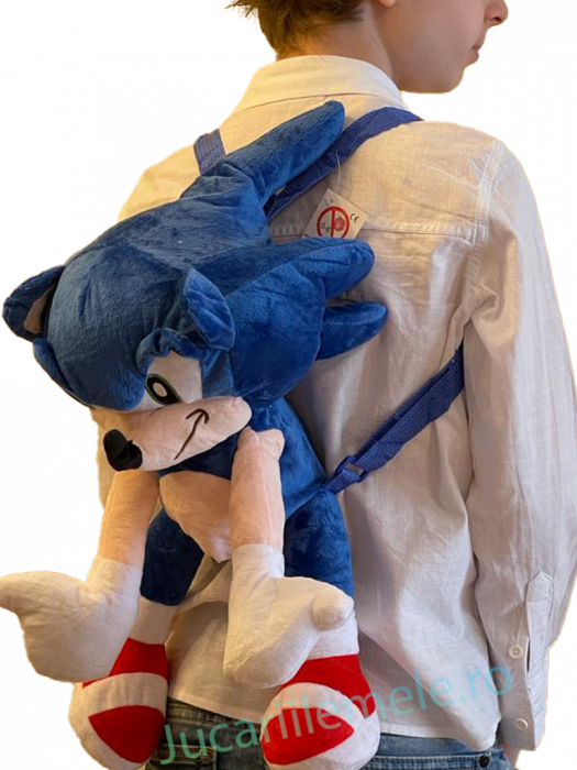 Rucsac din plus de tip ghiozdanel pentru copii Albastru Sonic the Hedgehog [3]