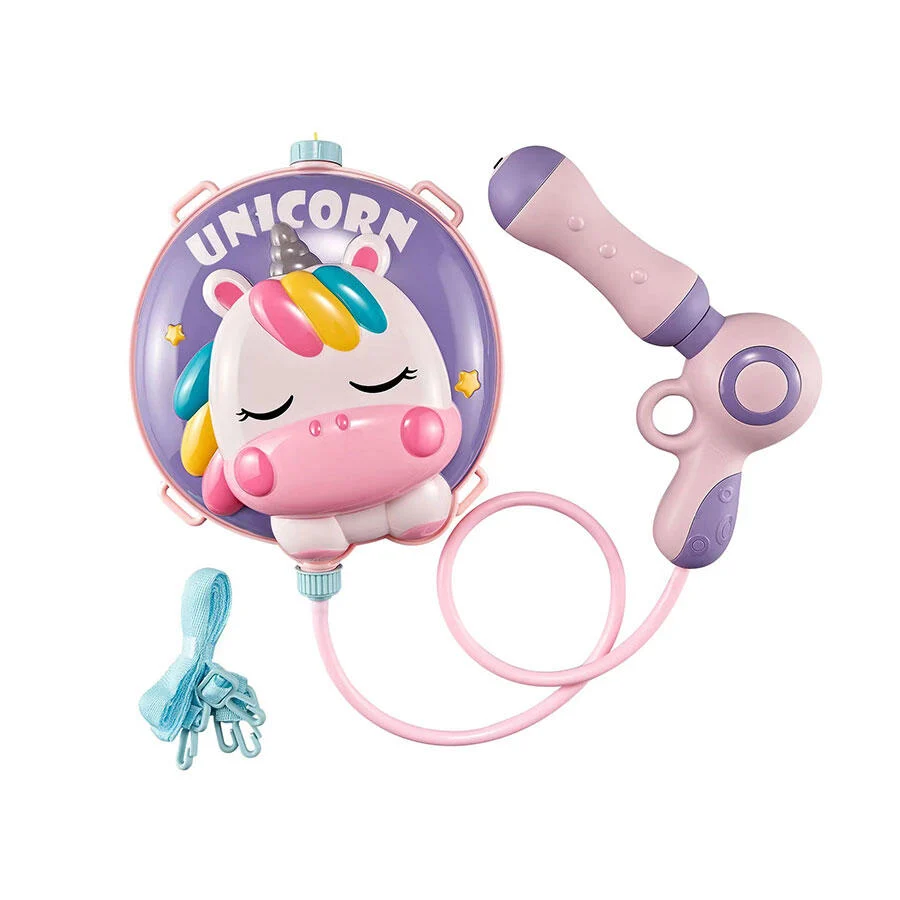 Rucsac cu Rezervor de Apa 1750 ml si Pistol pentru Copii, Bretele Reglabile, Unicorn Vesel [2]