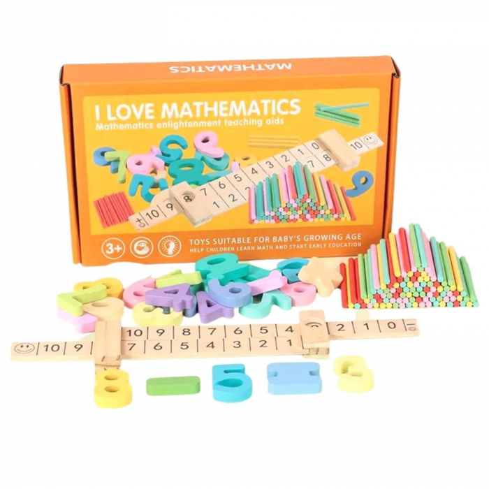 Kit din Lemn de Invatare a Matematicii, 139 Piese [1]