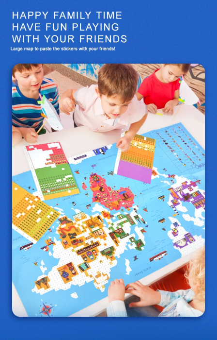 Joc Educativ cu Stickere, Harta Lumii [11]