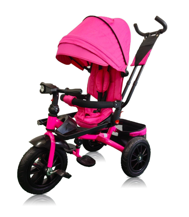 Tricicleta Evolutiva 4 in 1 cu Scaun Reversibil, Maner Parental, 8 Luni+, Roz Aprins [2]