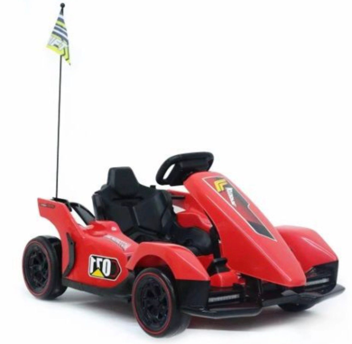 Jucarie de Exterior Kart Electric cu Pedala de Acceleratie si Frana, Volan Reglabil, Functie Drift, ROSU [2]