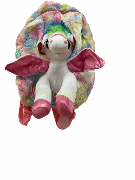 Rucsac din plus de tip ghiozdanel pentru copii Multicolor cu Unicorn Vericit [4]