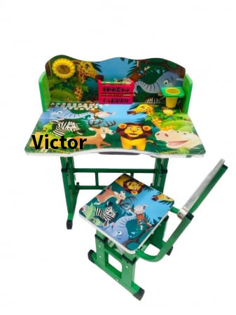 Birou Copii Personalizat, Inaltime Ajustabila, MDF - Model Jungla [1]