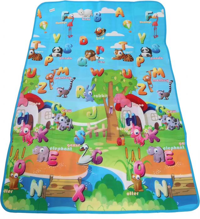 Covor Pliabil pentru Bebelusi, 2 fete - Lume Subacvatica/Litere - 180/200 cm [3]