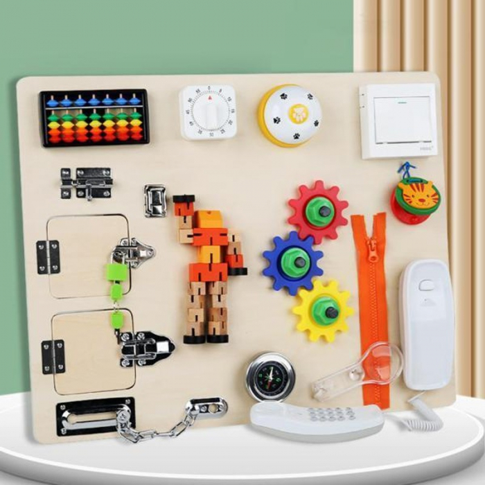 Busy Board cu Activități Interactive: Jucărie Educativă și Distractivă pentru Copii [6]