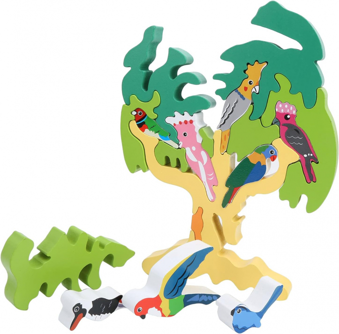 Puzzle din lemn - copac cu pasari [4]