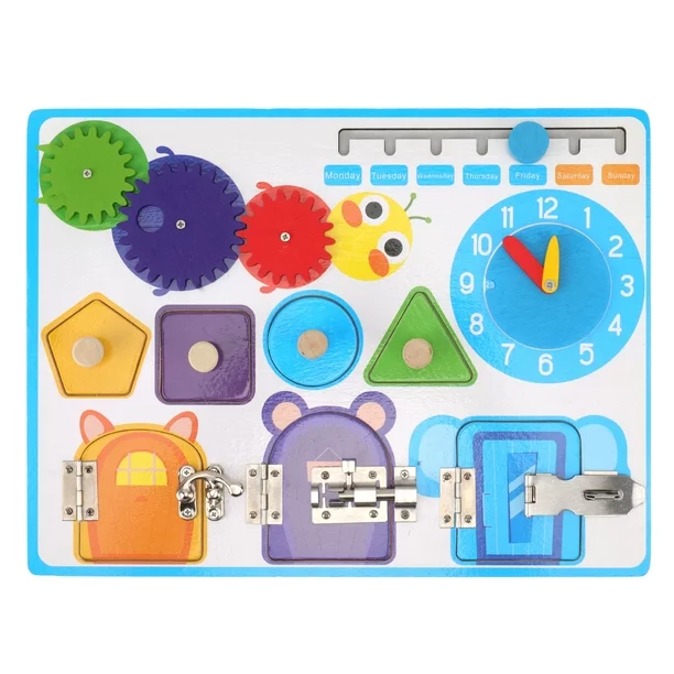 Placa Interactiva Busy Board, Albastru, cu 5 Activitati [2]