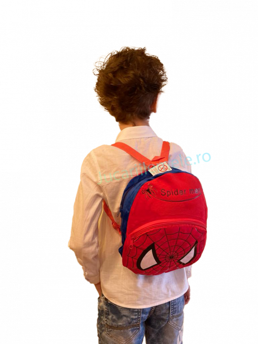 Rucsac din plus de tip ghiozdanel pentru copii Spider-Man Rosu [4]