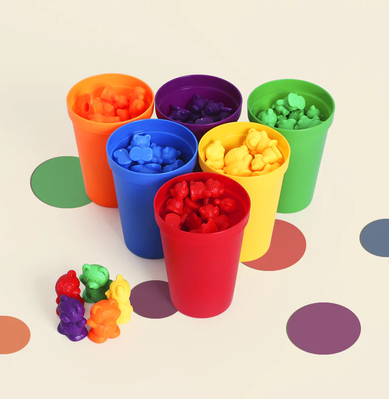 Joc educativ Sortare, Numărare, Activități și Echilibru Ursuleți Rainbow [4]