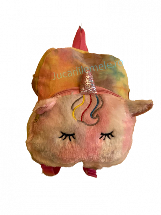 Rucsac din plus de tip ghiozdanel pentru copii Multicolor cu Unicorn Somnoros [2]
