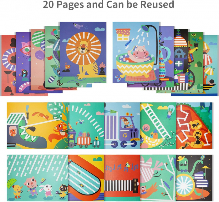 Carticica Interactiva Busy Book cu 20 de Pagini Reutilizabile [5]